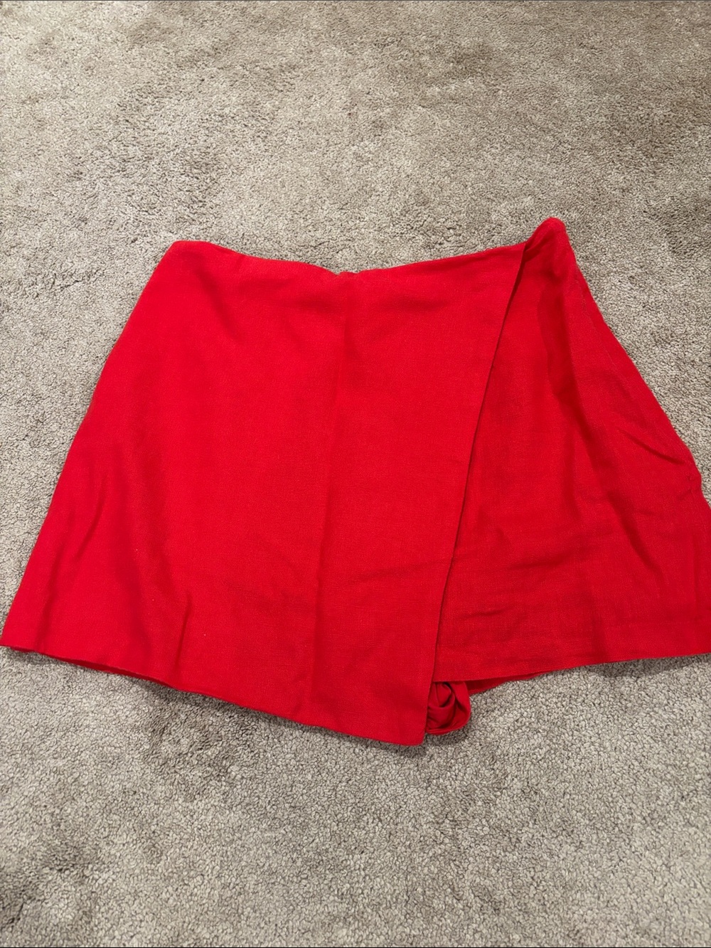 Scarlett Abercrombie & Fitch Red Mini Skiort linen blend